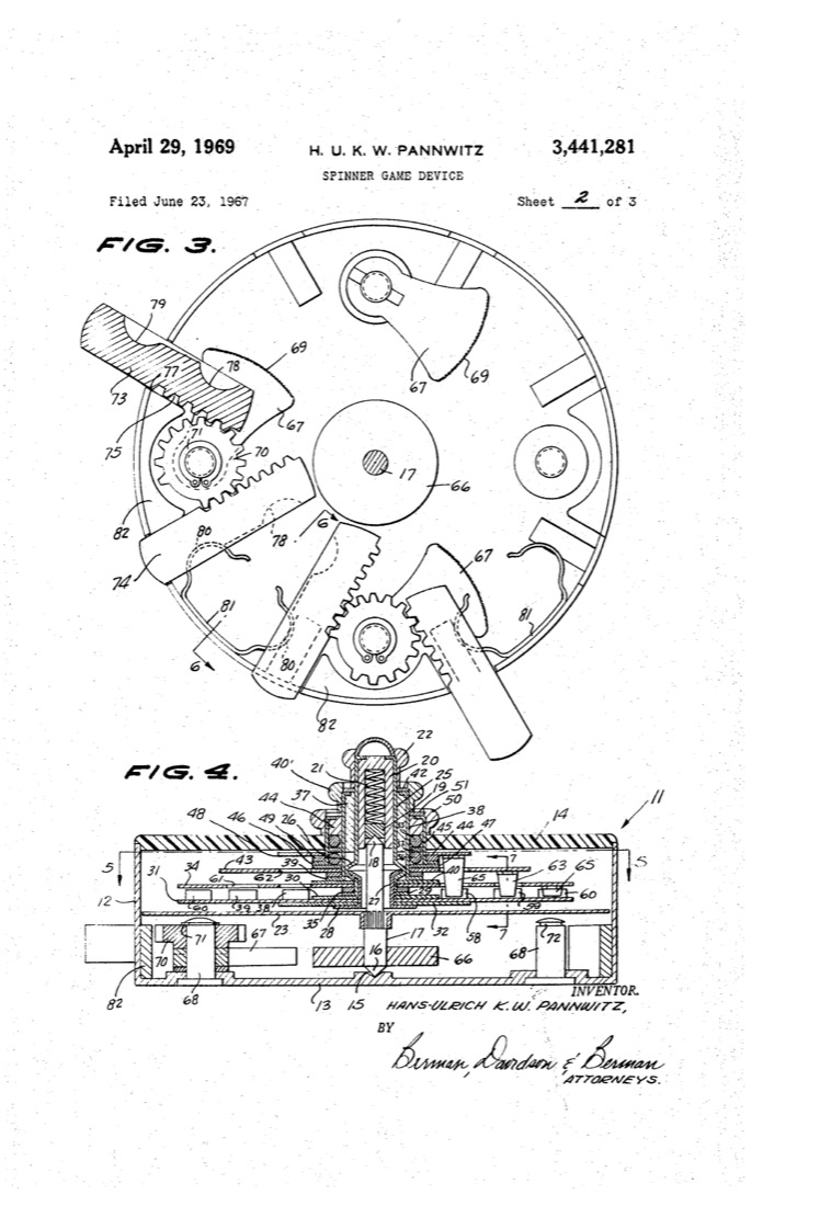 US 3,441,281, Spinner Game Device, sheet 2