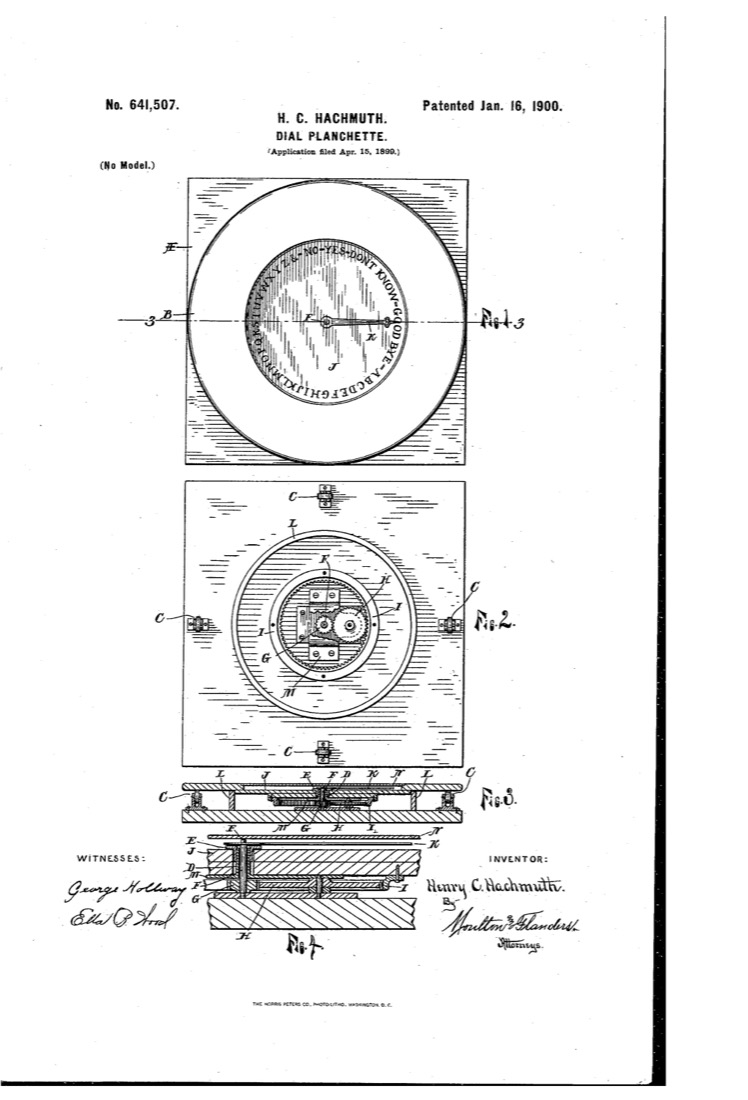 US 641,507, Dial-Planchette, sheet 1